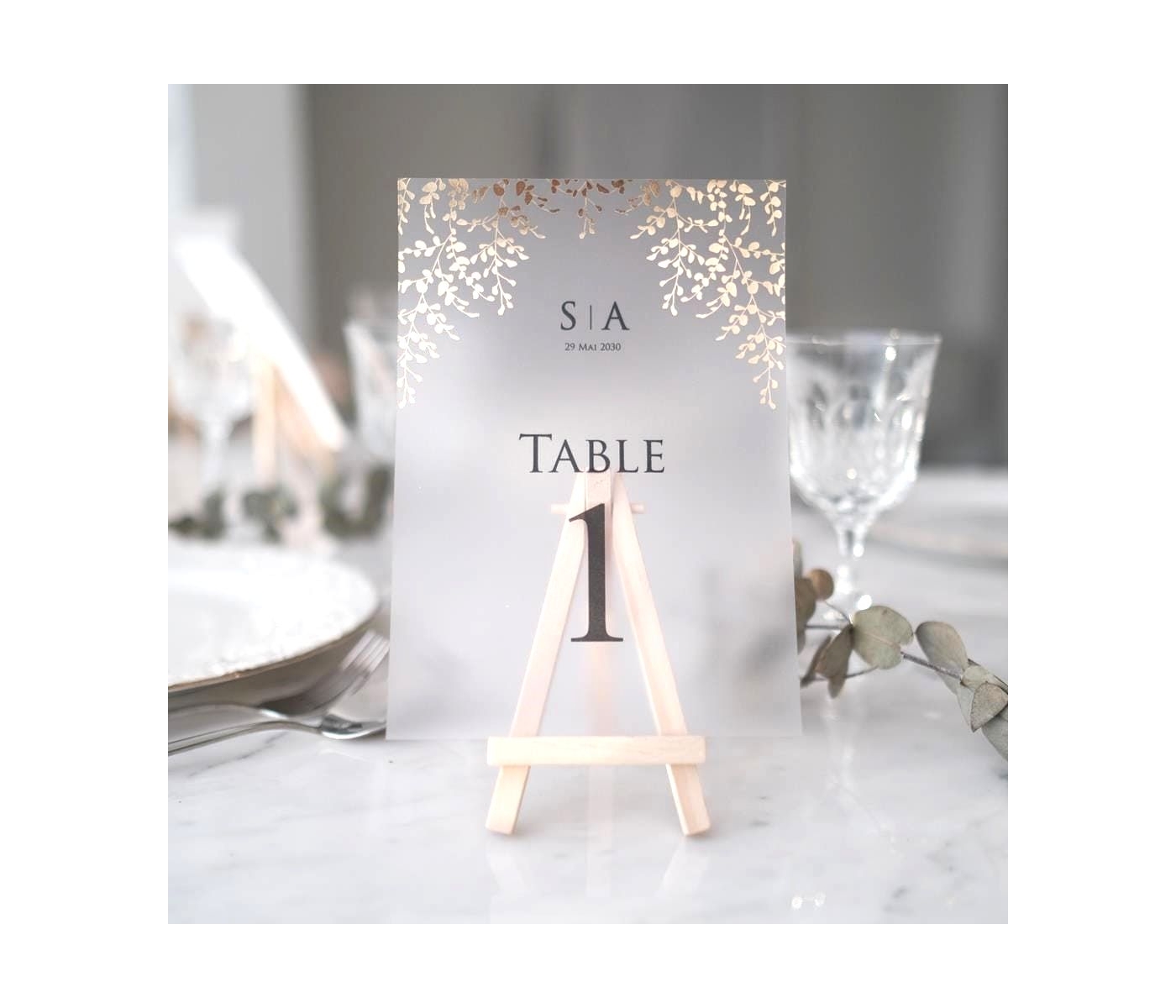 Marque Table Feuille d'Or 1 Marque Table Feuille d'Or 1