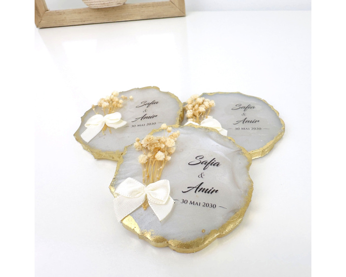 Cadeau invité magnet epoxy champêtre
