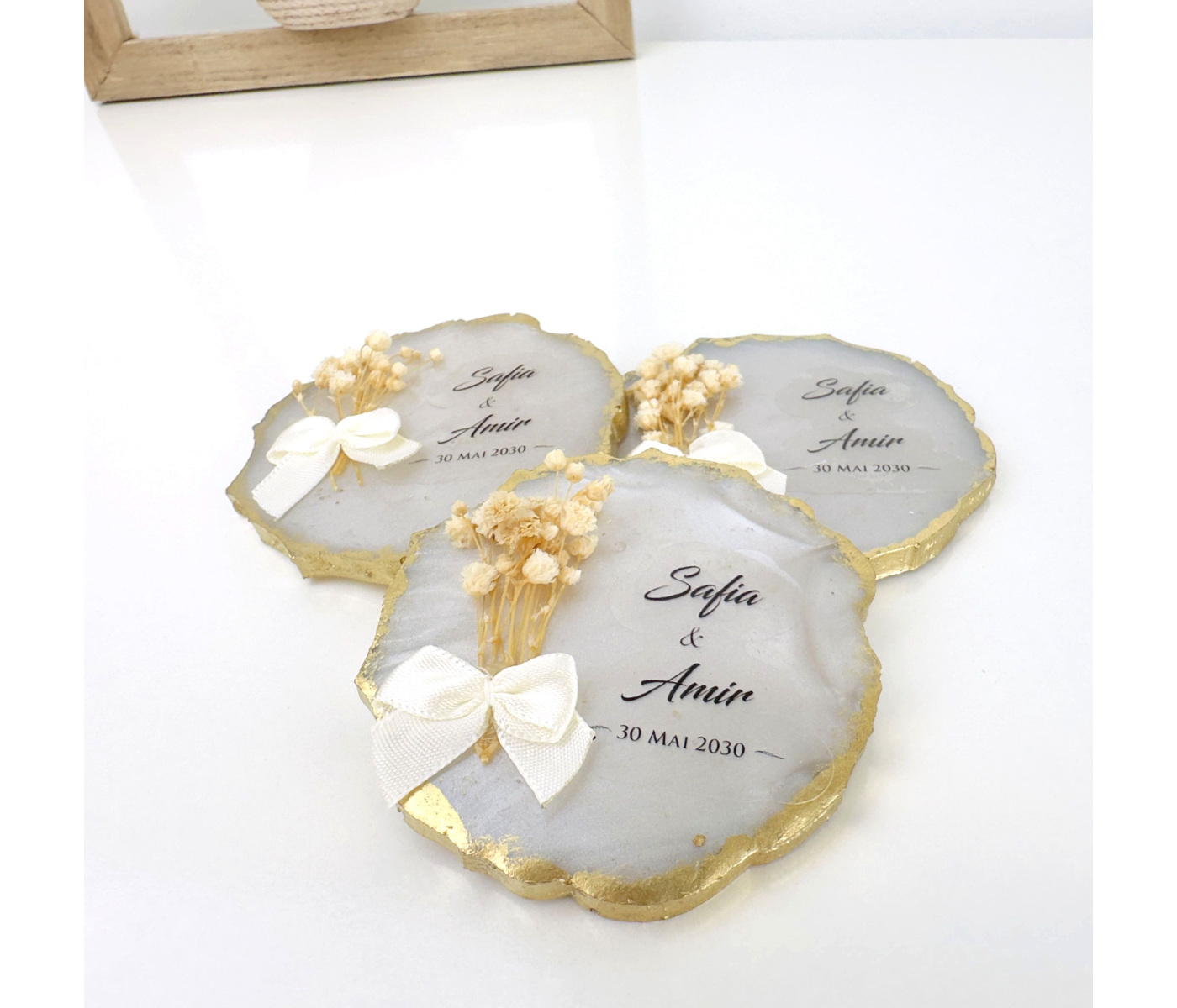 Cadeau invité magnet epoxy champêtre