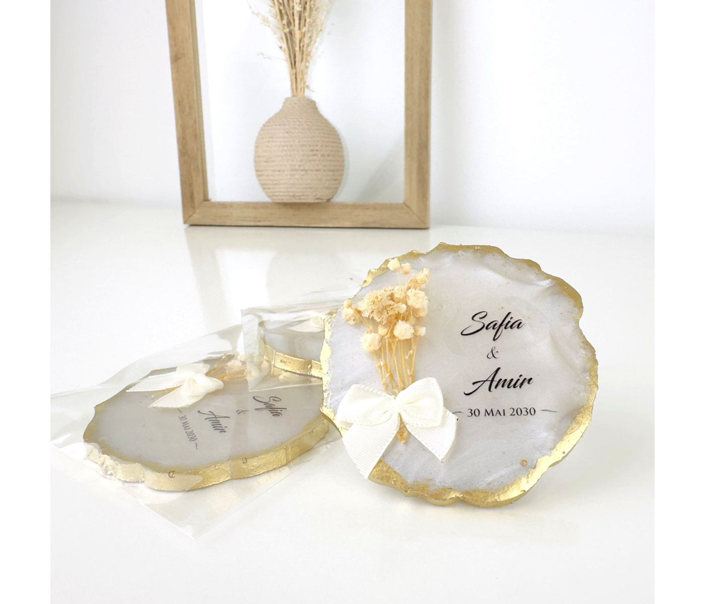 Cadeau invité magnet epoxy champêtre