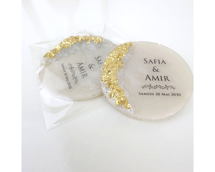 Cadeau invité magnet epoxy dorure