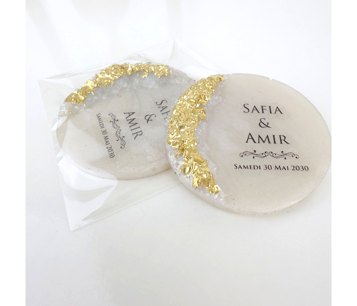 Cadeau invité magnet epoxy dorure