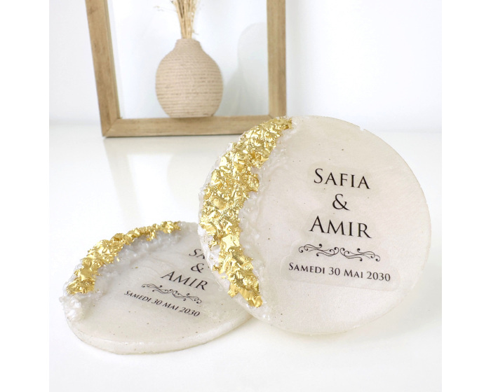 Cadeau invité magnet epoxy dorure