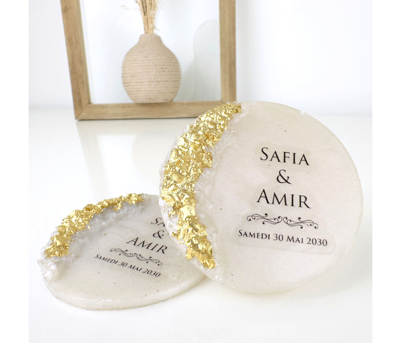 Cadeau invité magnet epoxy dorure