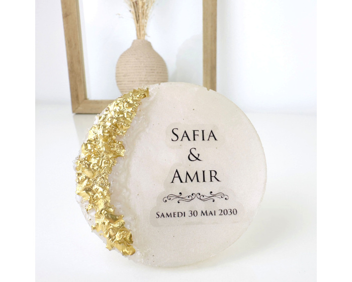 Cadeau invité magnet epoxy dorure