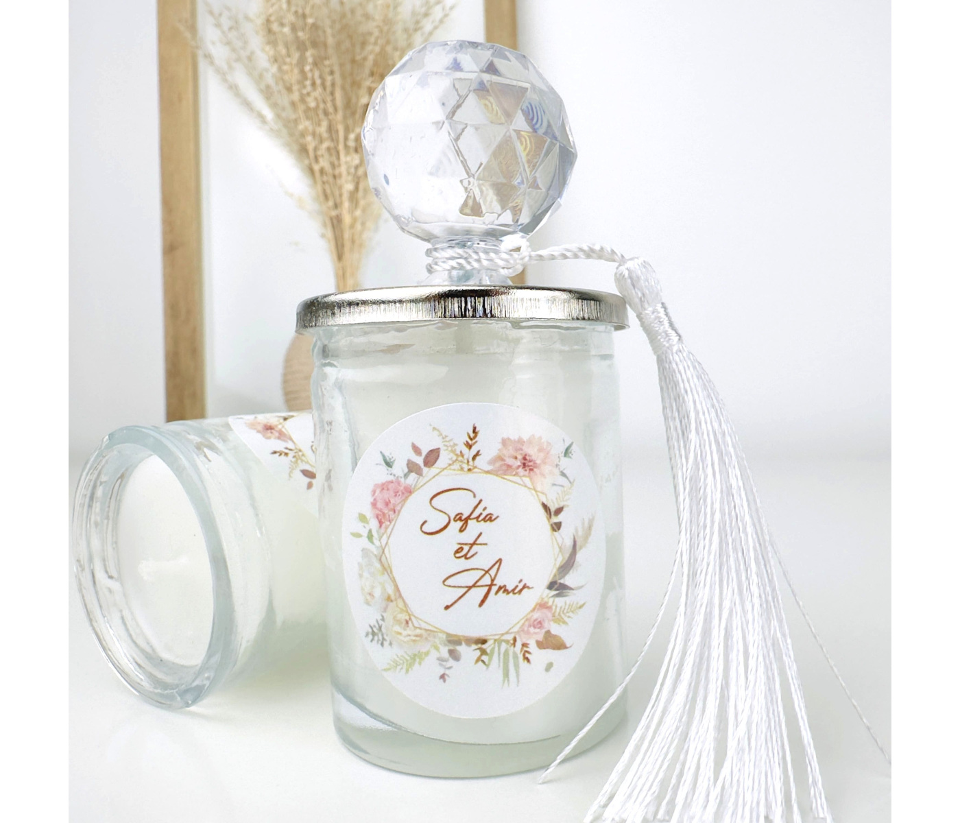 Cadeau invité bougie argentée