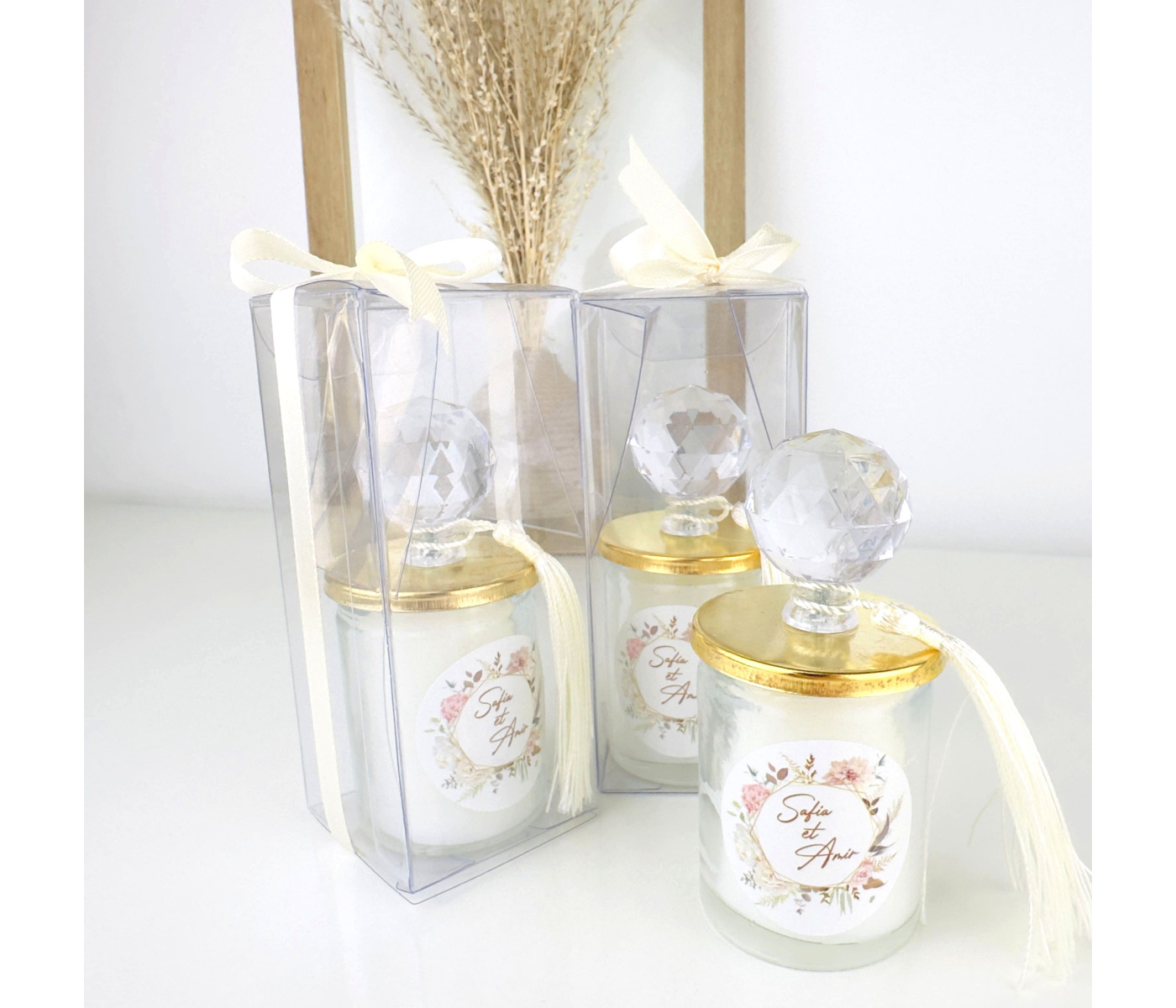 Cadeau invité bougie dorée Cadeau invité bougie dorée