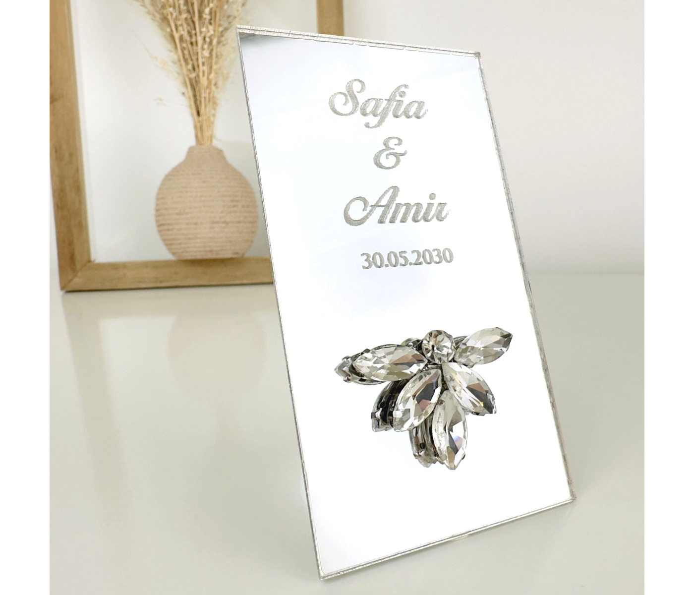 Cadeau invité magnet argenté