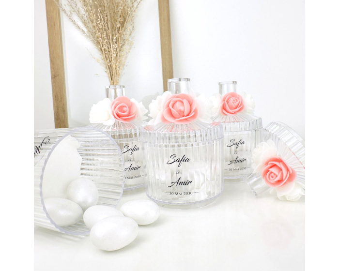 Cadeau invité boite à dragées avec fleurs