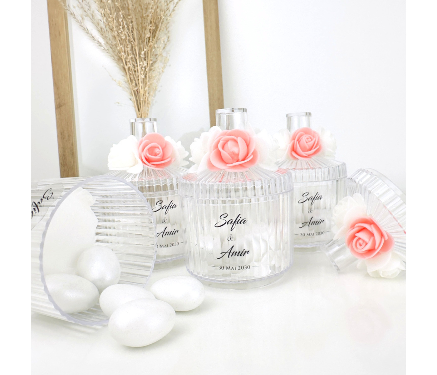Cadeau invité boite à dragées avec fleurs