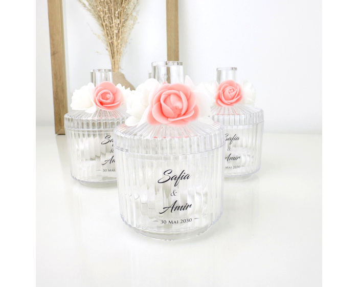 Cadeau invité boite à dragées avec fleurs