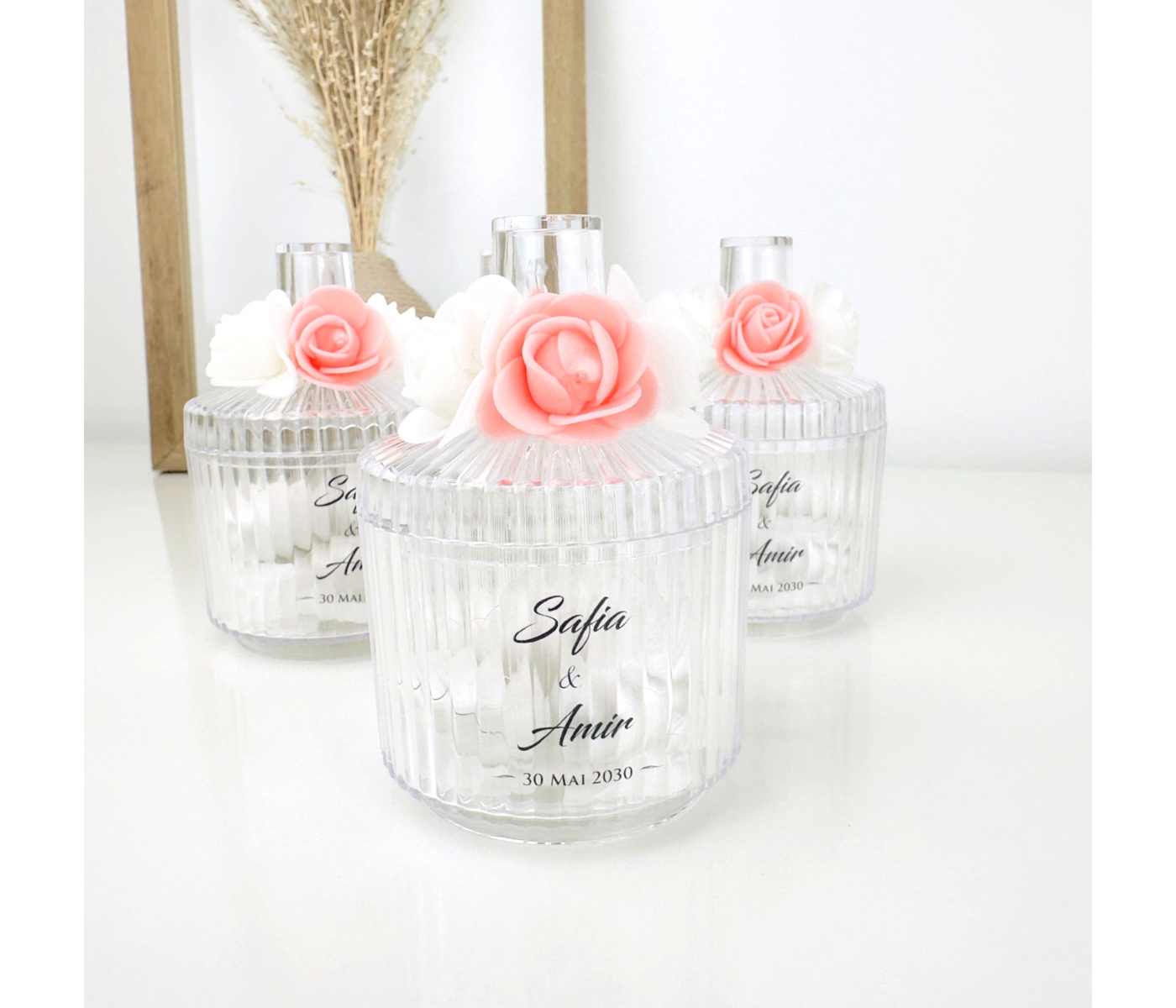 Cadeau invité boite à dragées avec fleurs