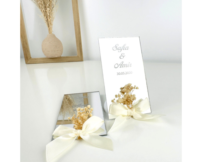 Cadeau invité magnet fleurs séchées