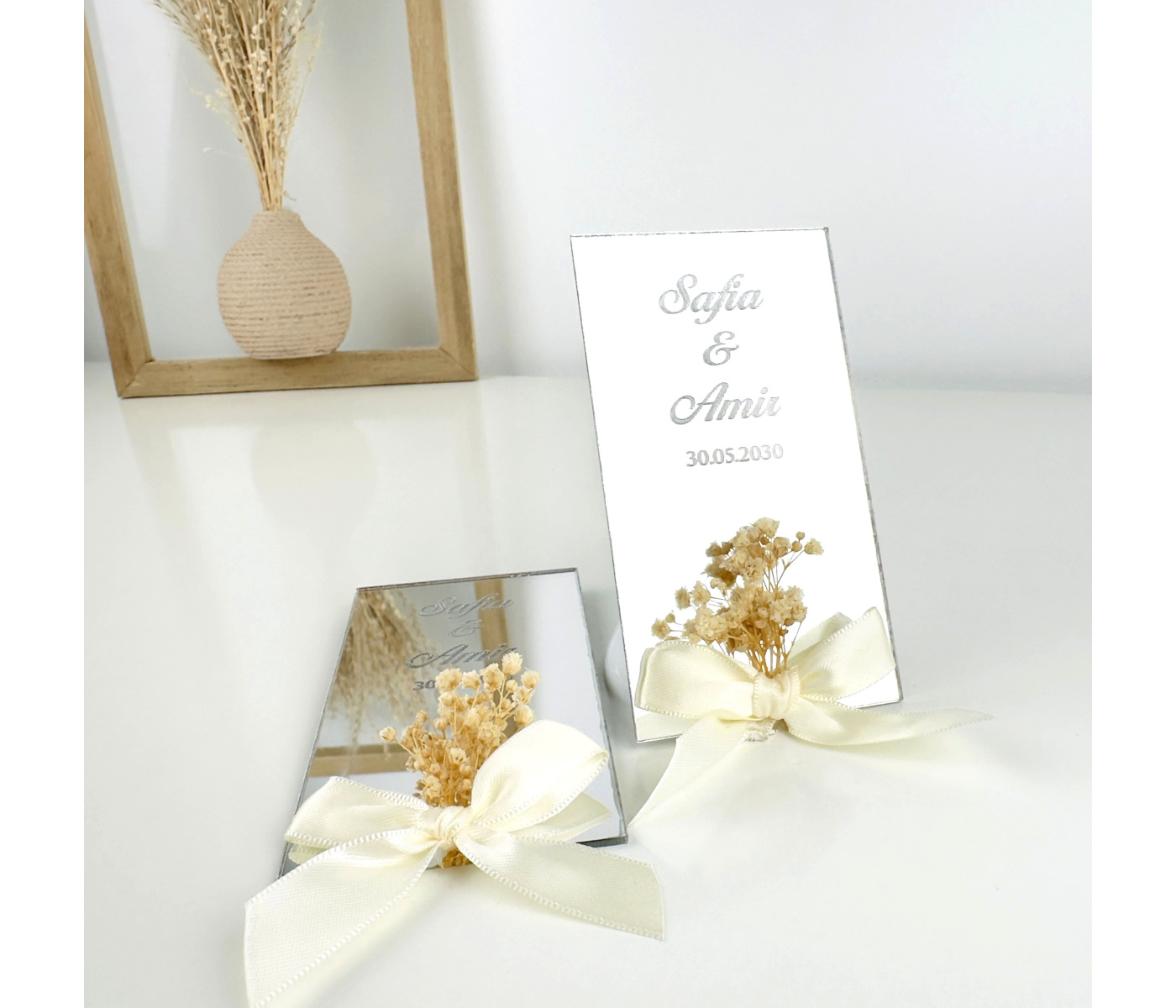 Cadeau invité magnet fleurs séchées