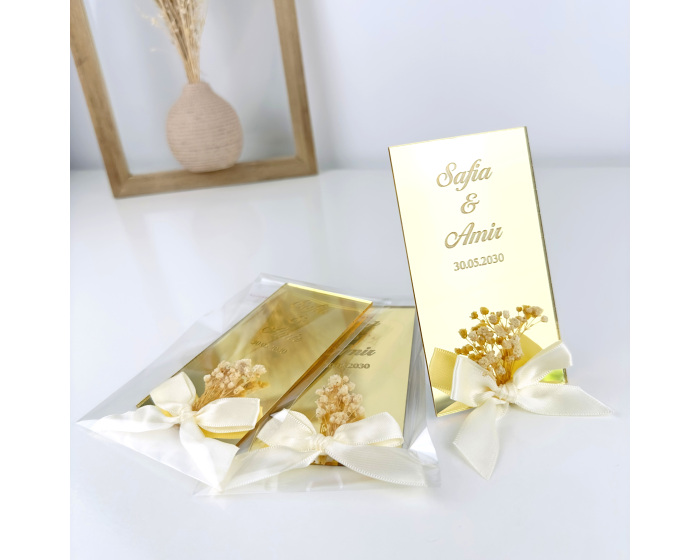 Cadeau invité magnet fleurs séchées