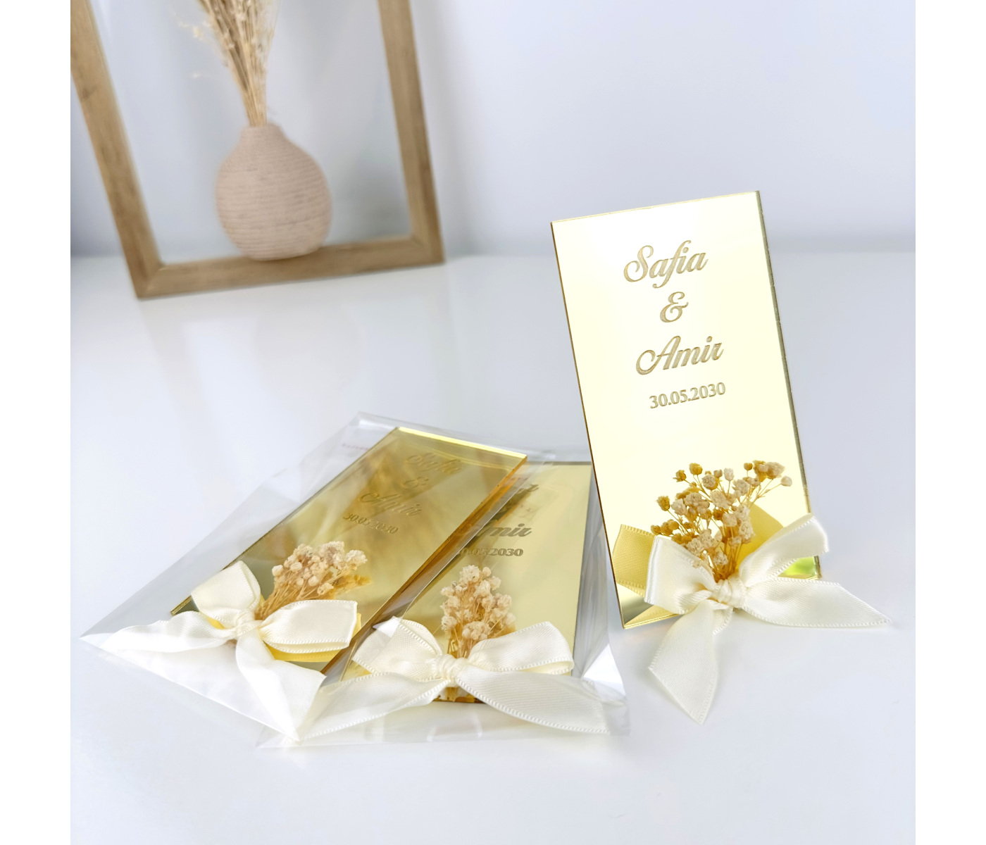 Cadeau invité magnet fleurs séchées Cadeau invité magnet fleurs séchées