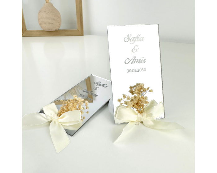 Cadeau invité magnet fleurs séchées