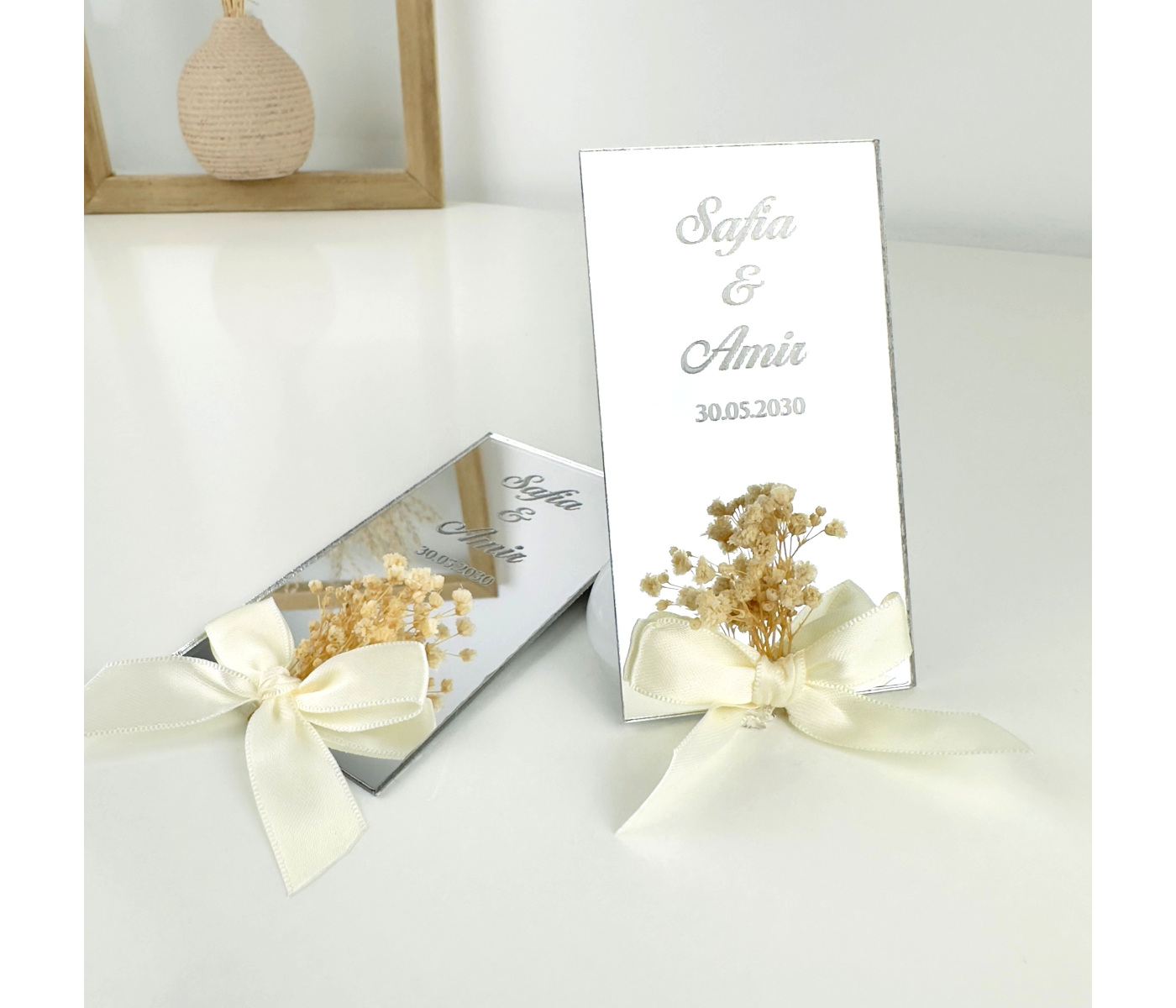 Cadeau invité magnet fleurs séchées