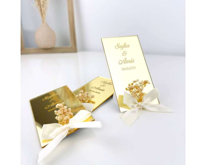Cadeau invité magnet fleurs séchées