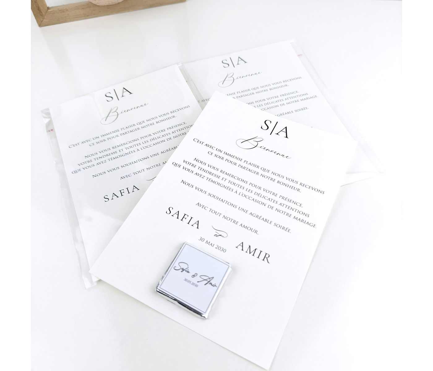 Carte remerciement mariage chocolat