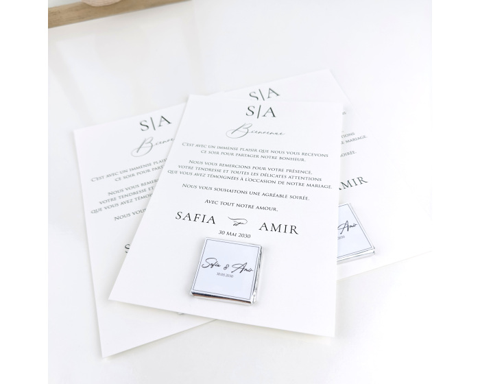 Carte remerciement avec chocolat