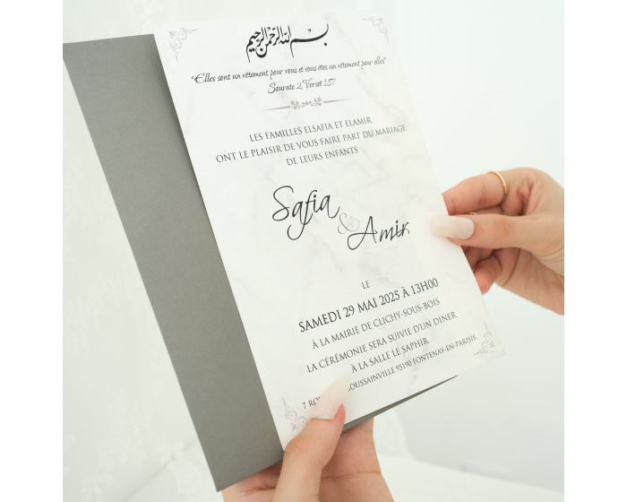faire part enveloppe marbre