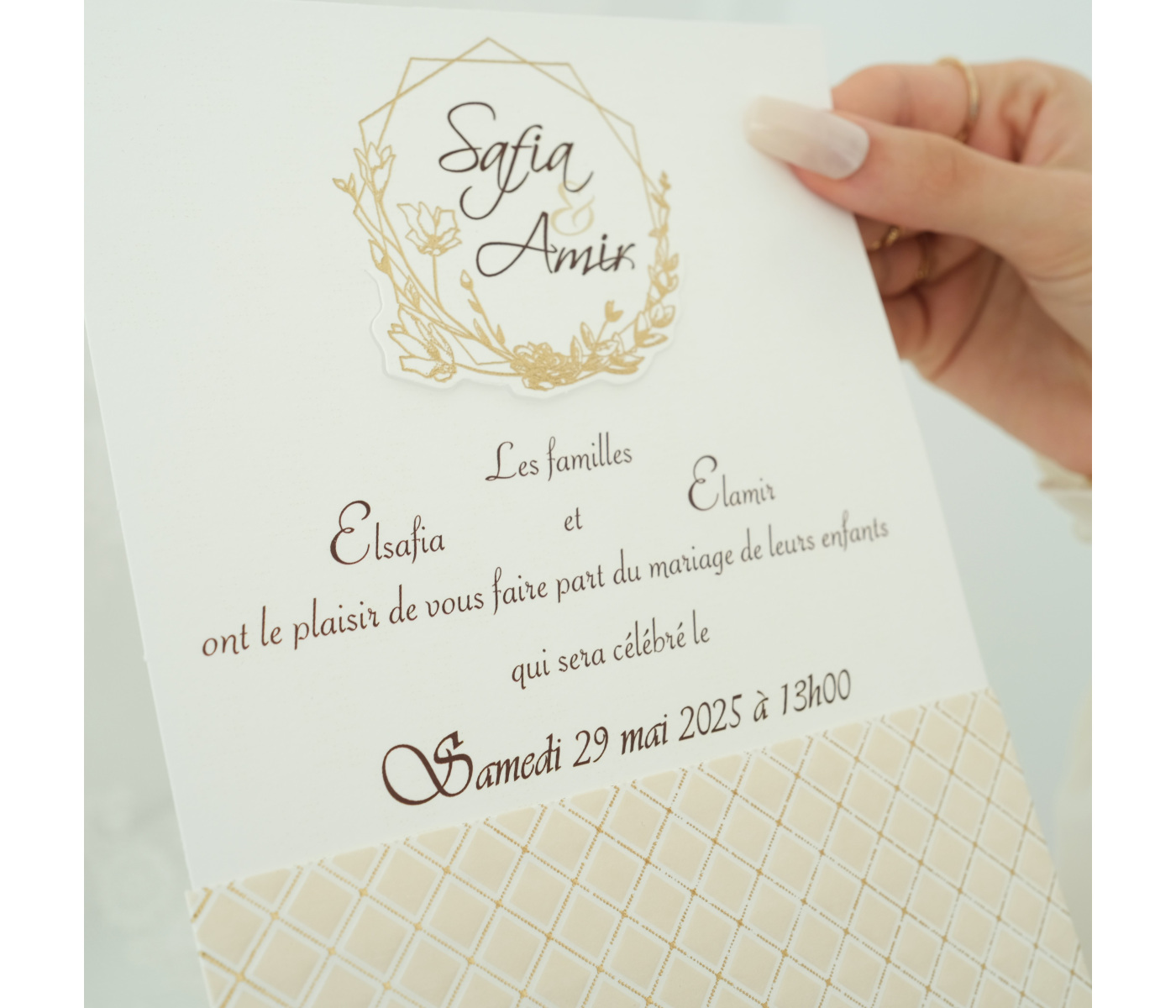 faire part cadrillé