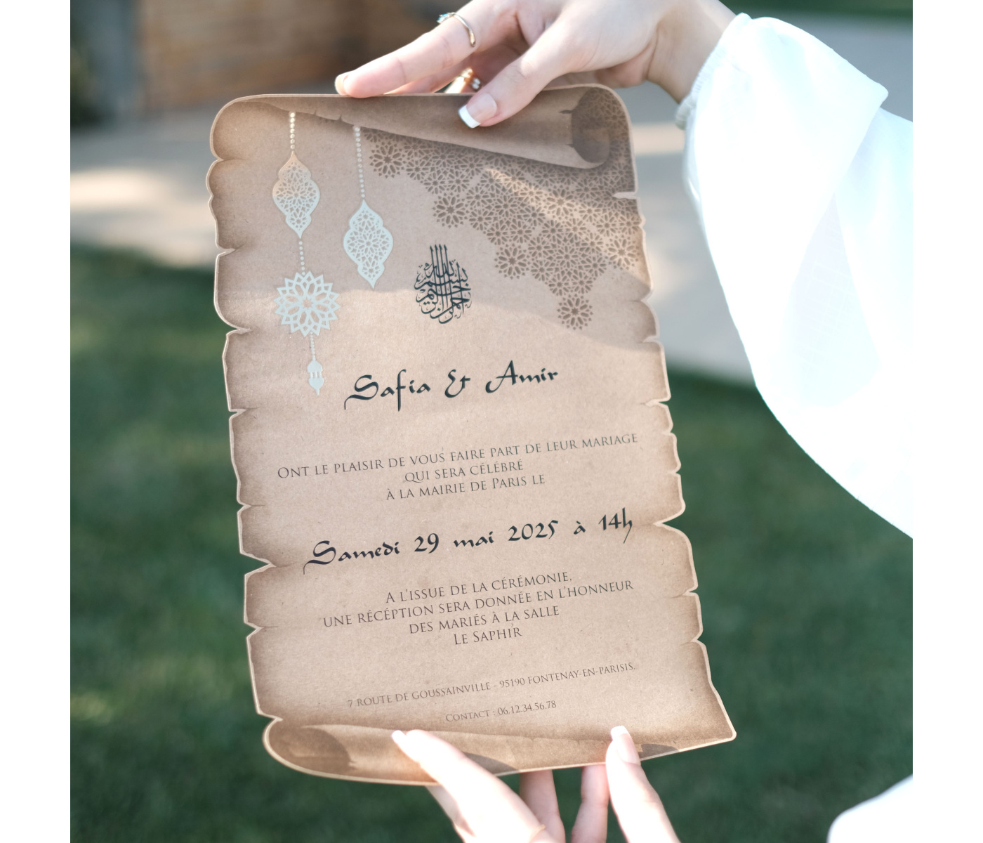 Faire part mariage parchemin