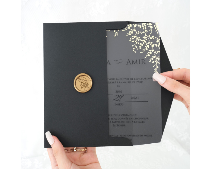 faire part mariage noir