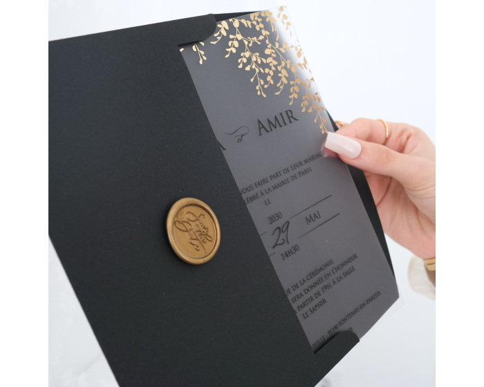 carte invitation noire