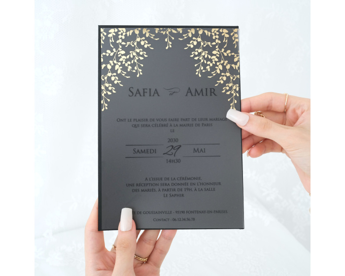 carte d'invitation plexiglas