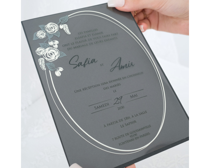 carte invitation mariage transparente