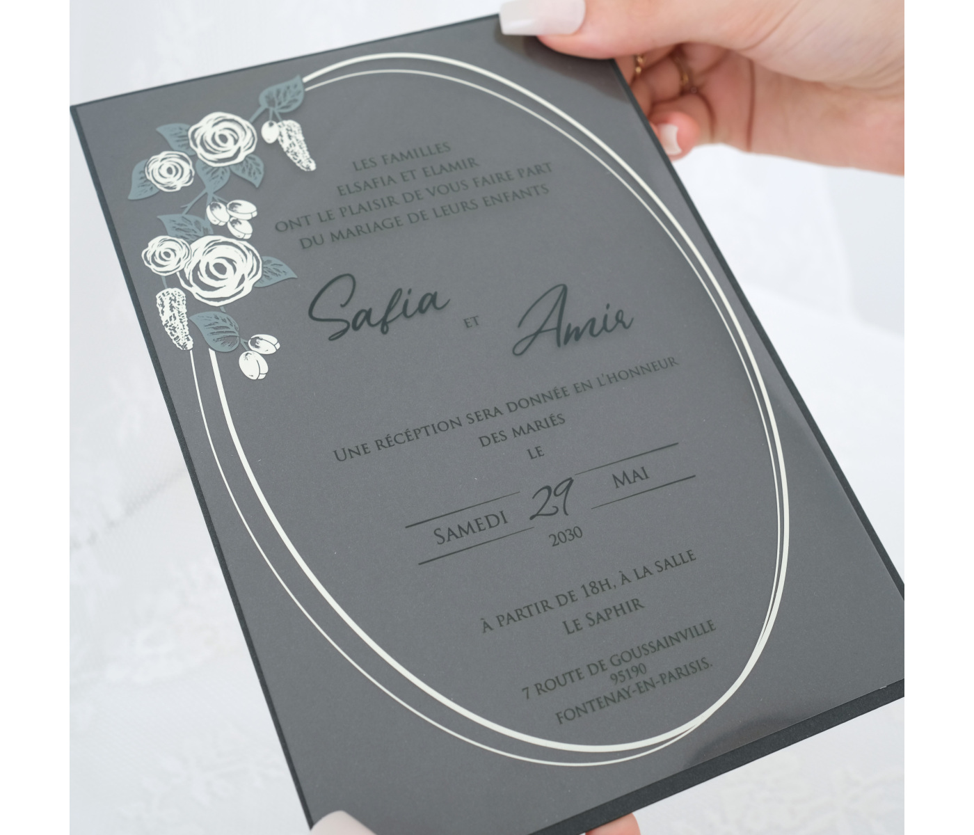 carte invitation mariage transparente