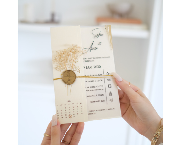 Carte d'invitation mariage champêtre