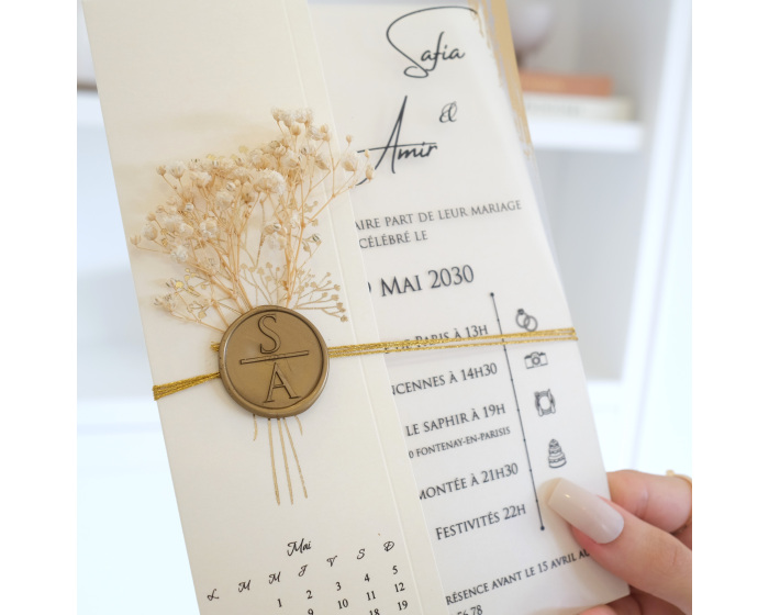 Faire part mariage transparent