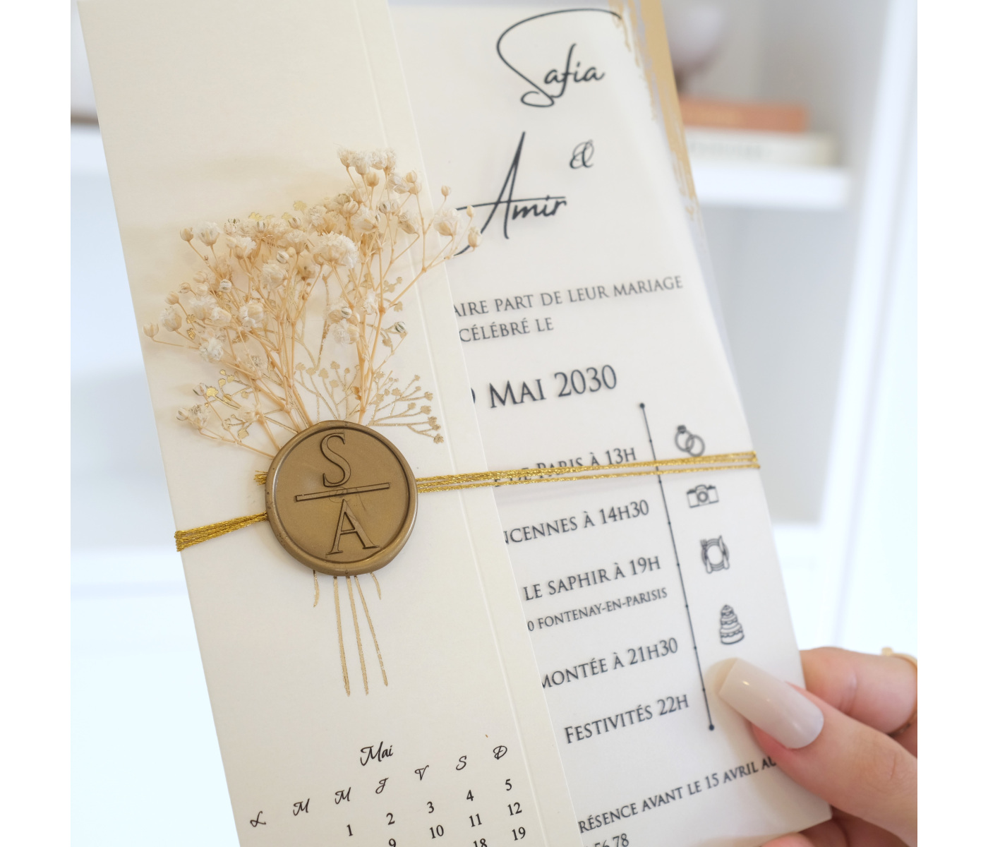 Faire part mariage transparent