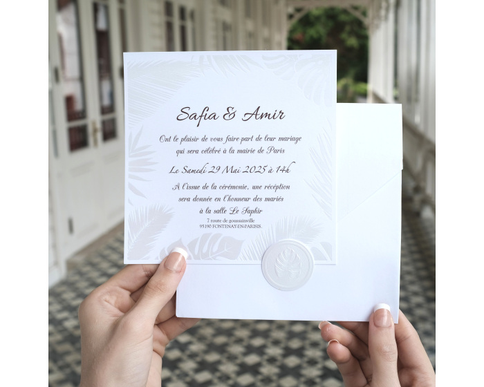 Faire part mariage blanche