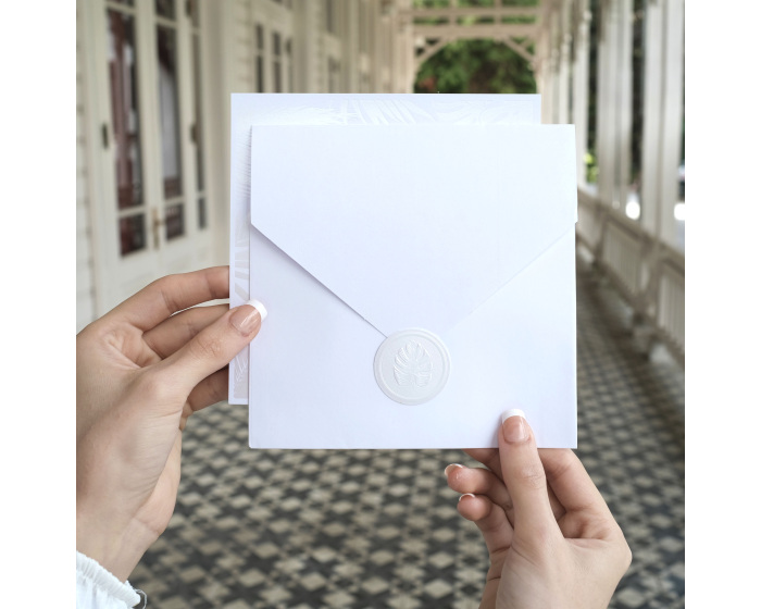 Carte d'invitation blanche mariage