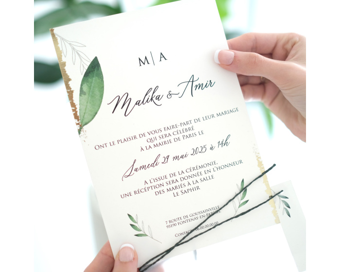 faire part pochette translucide