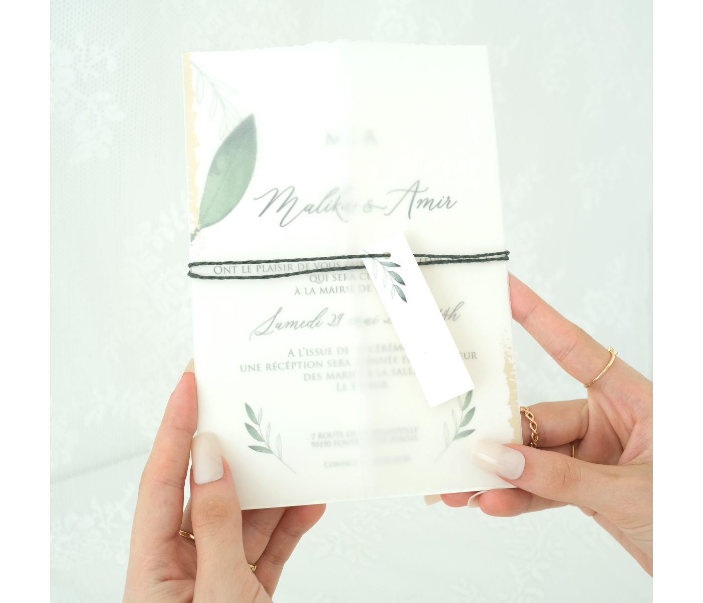 faire part pochette translucide