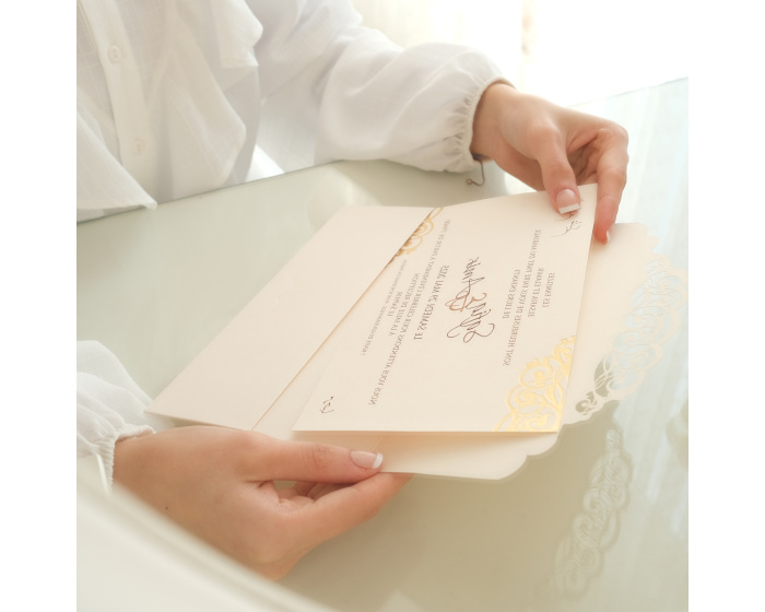 Faire Part mariage doré