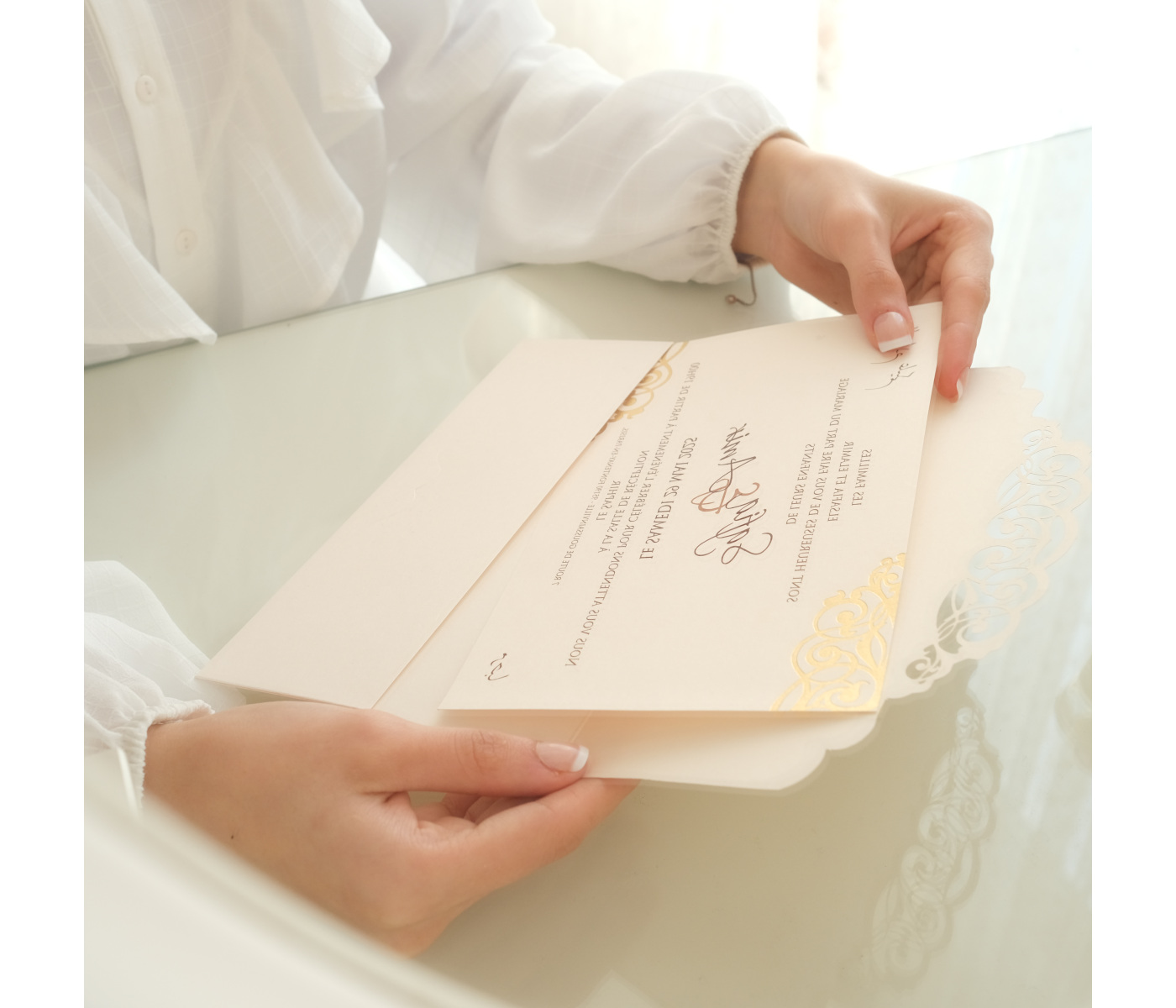 Faire Part mariage doré