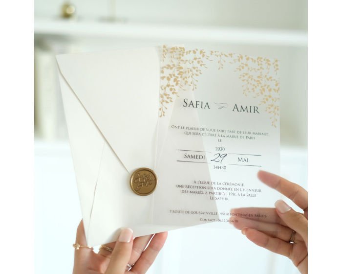 Carte invitation mariage plexiglas