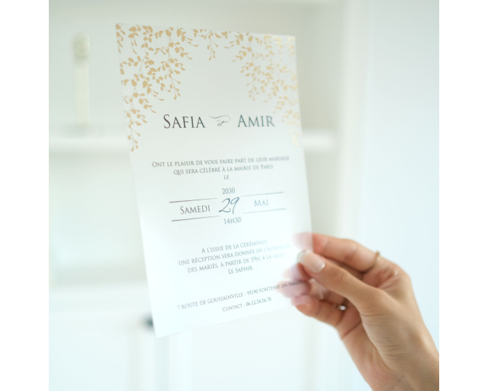 Faire part mariage plexi