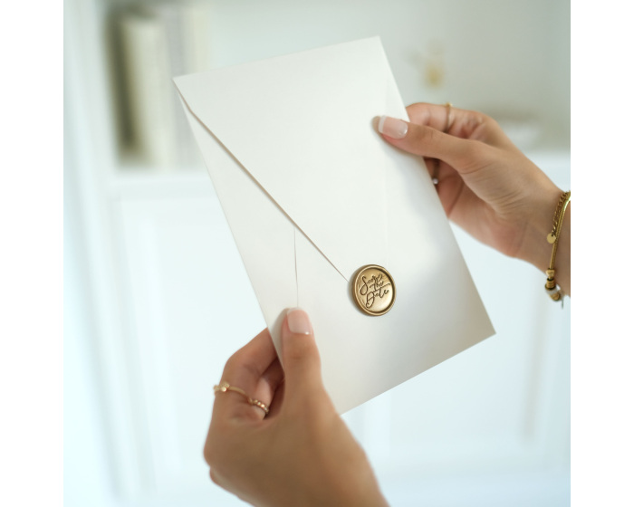Enveloppe beige mariage