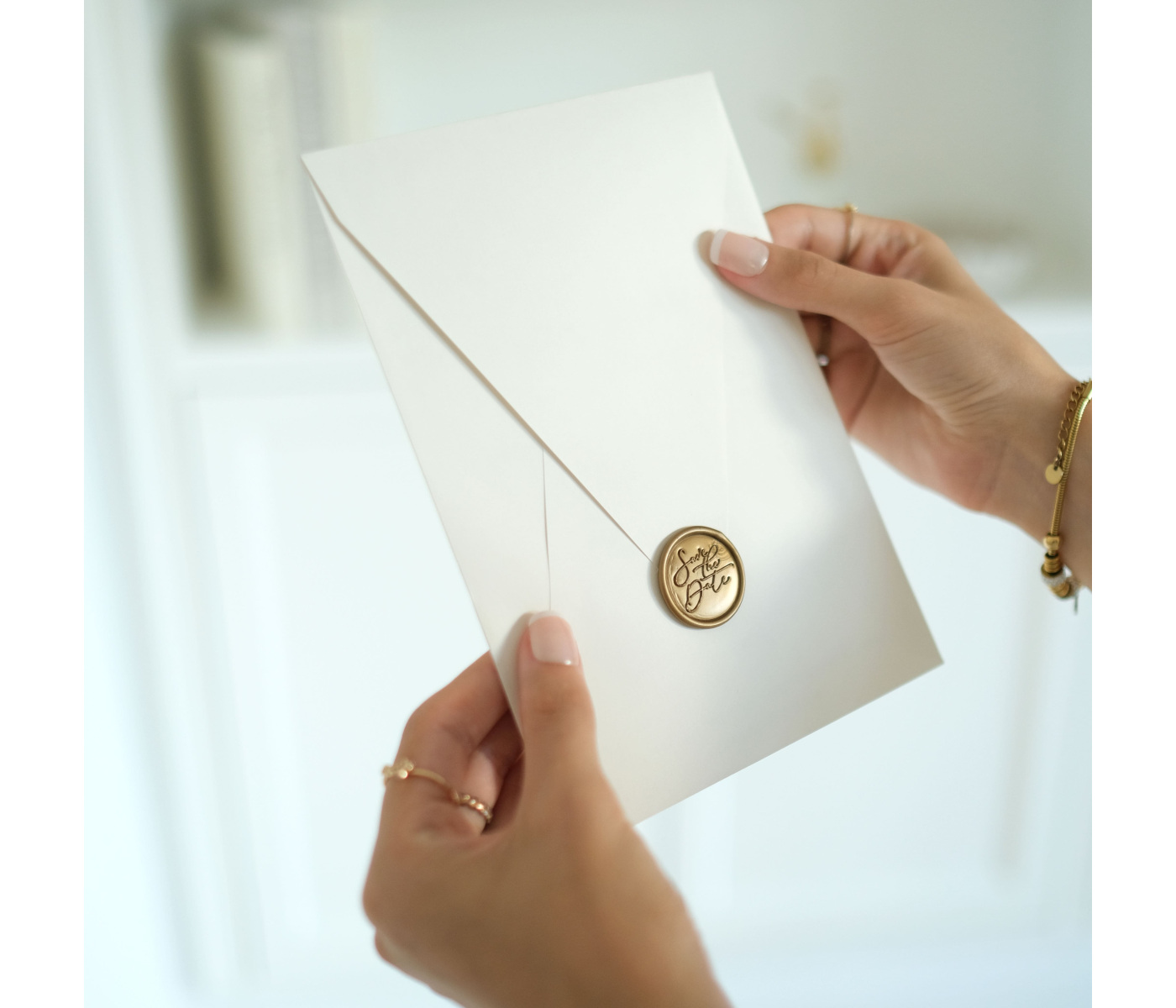 Enveloppe beige mariage