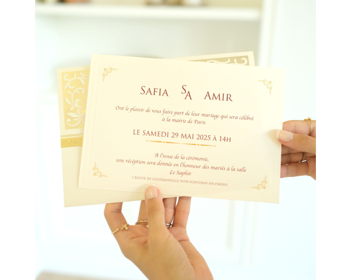 Faire Part Cadre Doré
