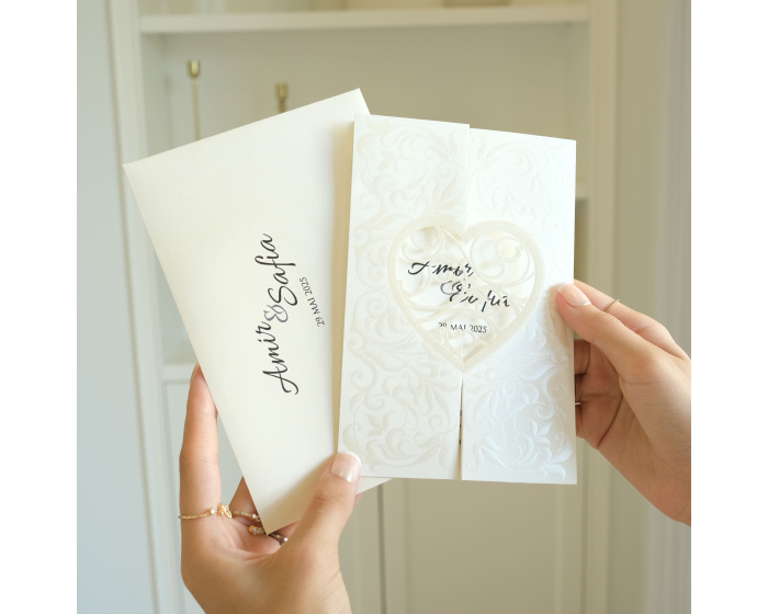 Faire part mariage cœur