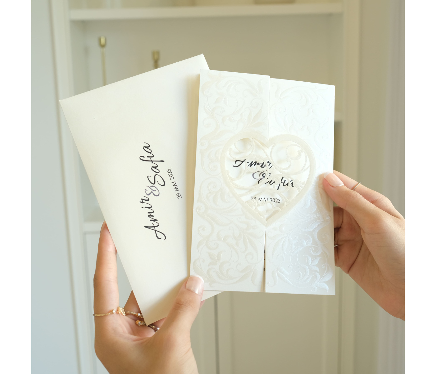 Faire part mariage cœur