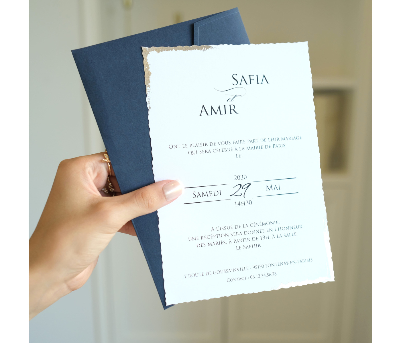 Faire part enveloppe bleue roi Faire part enveloppe bleue roi